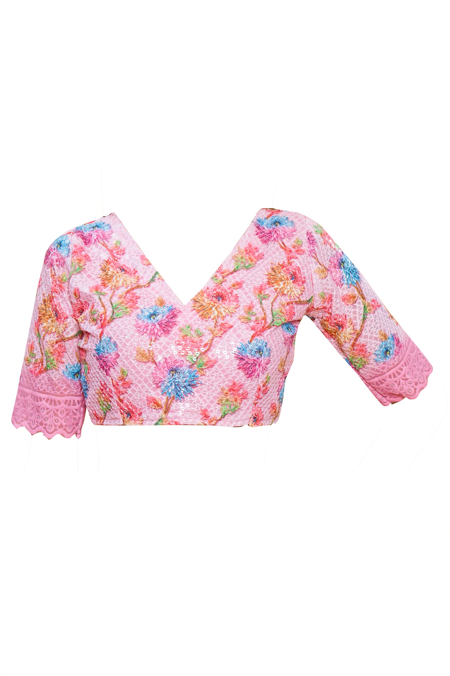 Sagarika Catalogue Pink Coloured Fancy Fabric Saree with Digital Shifli Tone to Tone Blouse