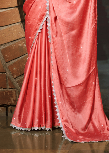 Star Dhamaal Satin Chiffon Saree – Luxurious Sheen with Bold Design for Unforgettable Elegance (8 Colours Available).