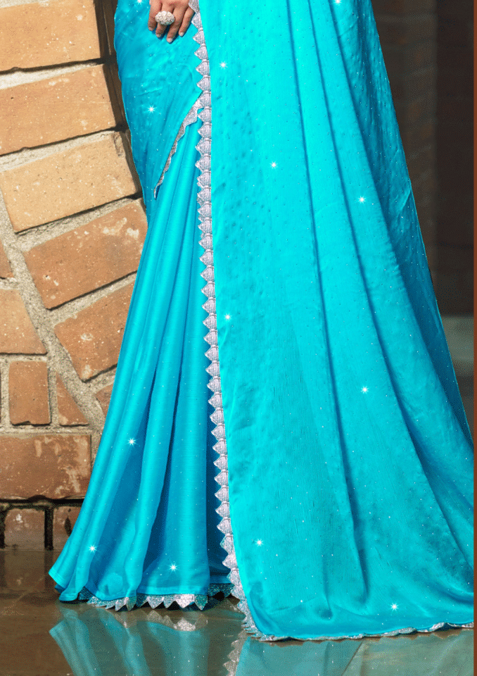 Star Dhamaal Satin Chiffon Saree – Luxurious Sheen with Bold Design for Unforgettable Elegance (8 Colours Available).