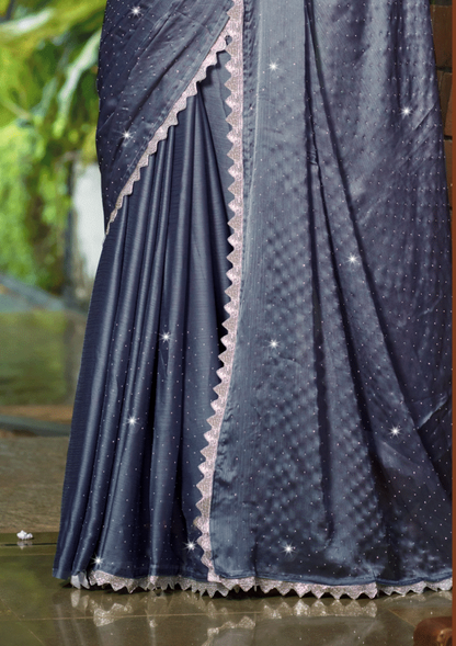 Star Dhamaal Satin Chiffon Saree – Luxurious Sheen with Bold Design for Unforgettable Elegance (8 Colours Available).