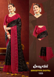 Samarthya Black Red Saree with Padding Concept