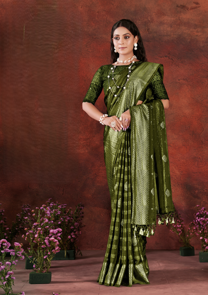 Shubhnamastu Multicolor Jari Patta Saree with Elegant Design (8 Colours Available).