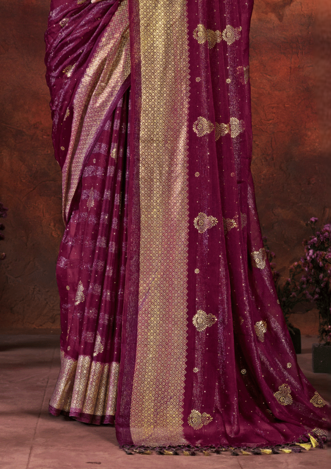 Shubhnamastu Multicolor Jari Patta Saree with Elegant Design (8 Colours Available).