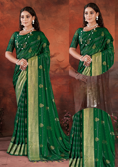 Shubhnamastu Multicolor Jari Patta Saree with Elegant Design (8 Colours Available).