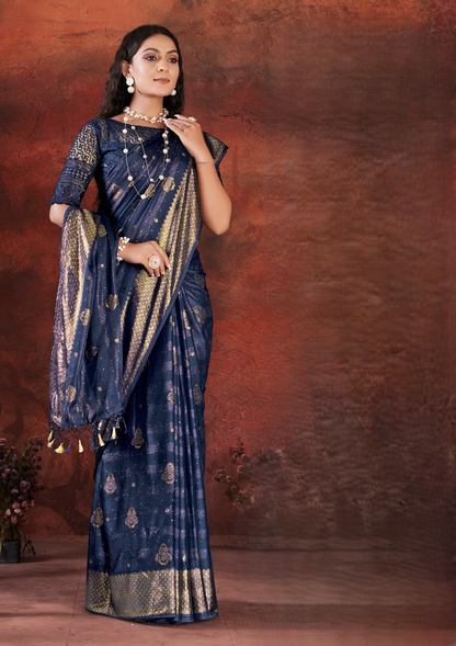 Shubhnamastu Multicolor Jari Patta Saree with Elegant Design (8 Colours Available).