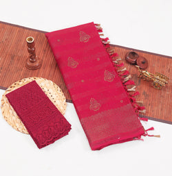 Shubhnamastu Rani Pink Jari Patta Saree with Elegant Design