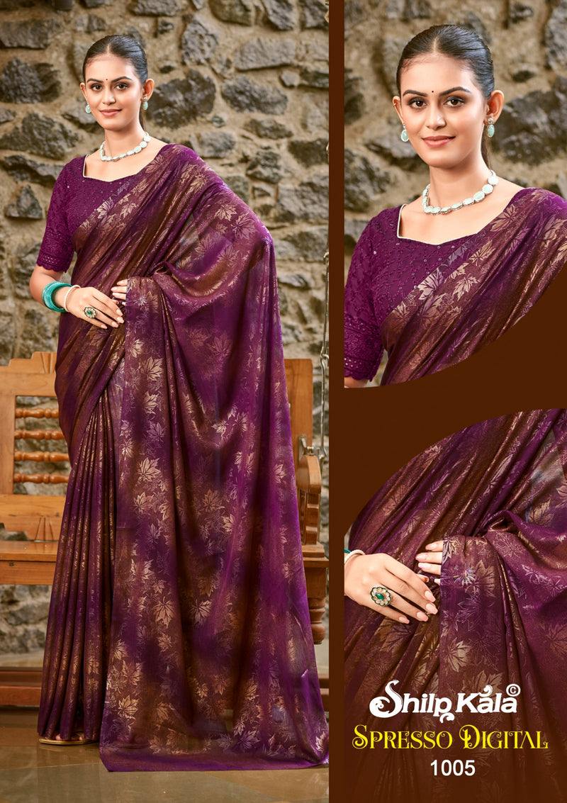 Spresso Multicolour Georgette Saree with Cotton Blouse (8 Colours).