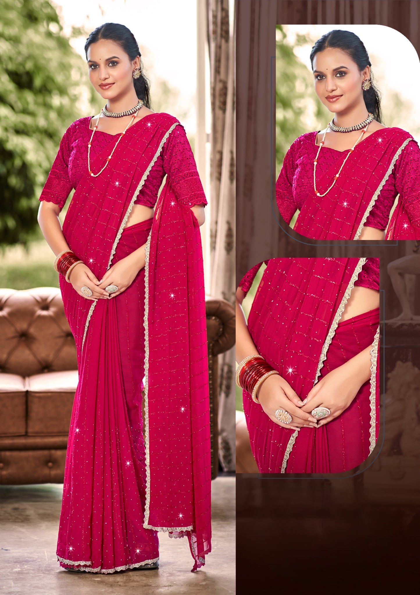 Telegram Weightless Saree – Effortless Draping with a Feather-Light Feel and Elegant Design (8 Colours Available).