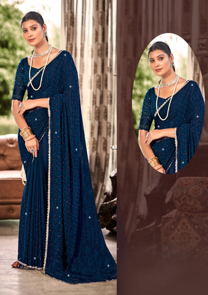 Telegram Weightless Saree – Effortless Draping with a Feather-Light Feel and Elegant Design (8 Colours Available).