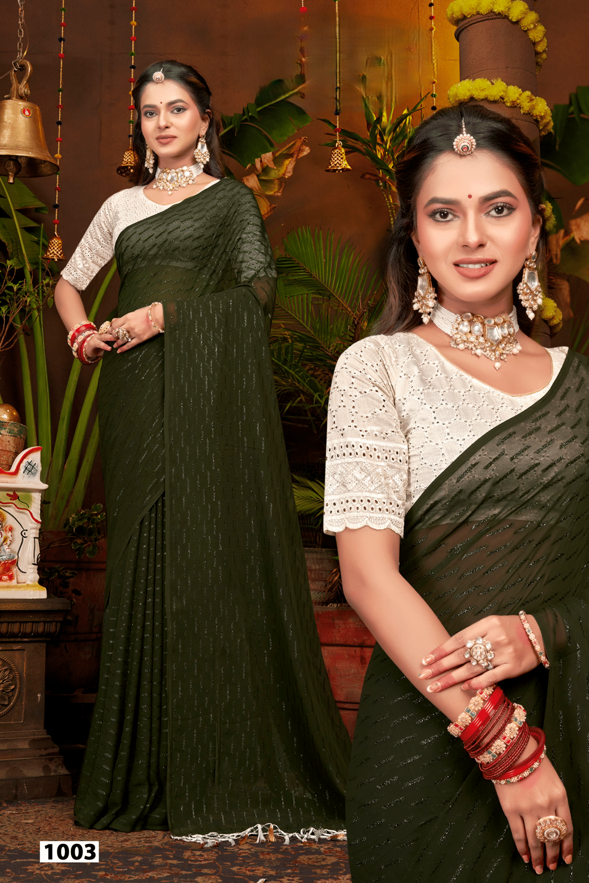 Twinkle Star Multicolour  Weightless Saree with White Blouse And Jhalar(8 Colours Available).