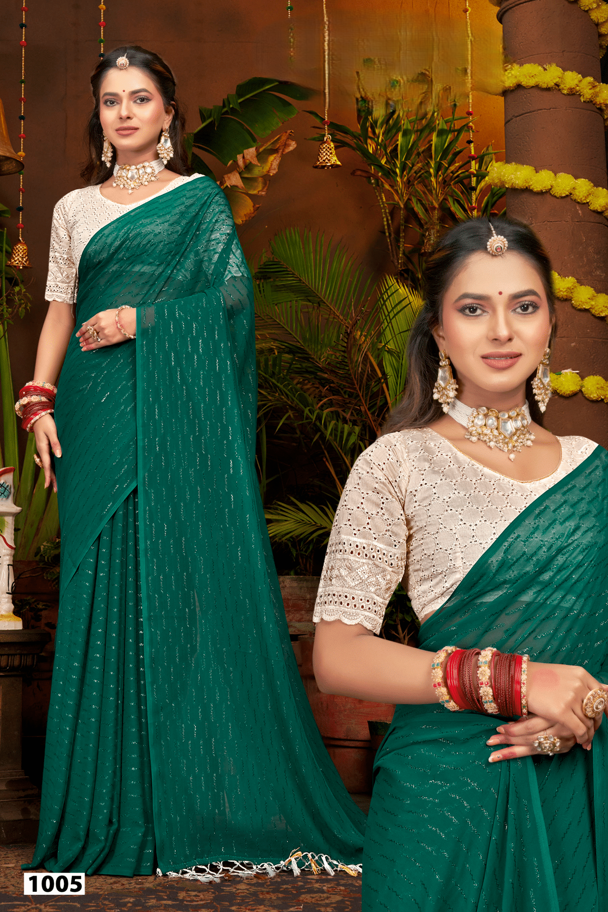 Twinkle Star Multicolour  Weightless Saree with White Blouse And Jhalar(8 Colours Available).