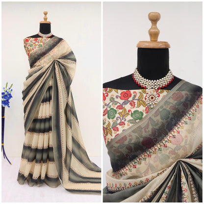 Soft Cotton Chanderi  Saree with Fancy Blouse (8 Colours Available).