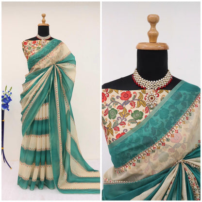 Soft Cotton Chanderi  Saree with Fancy Blouse (8 Colours Available).