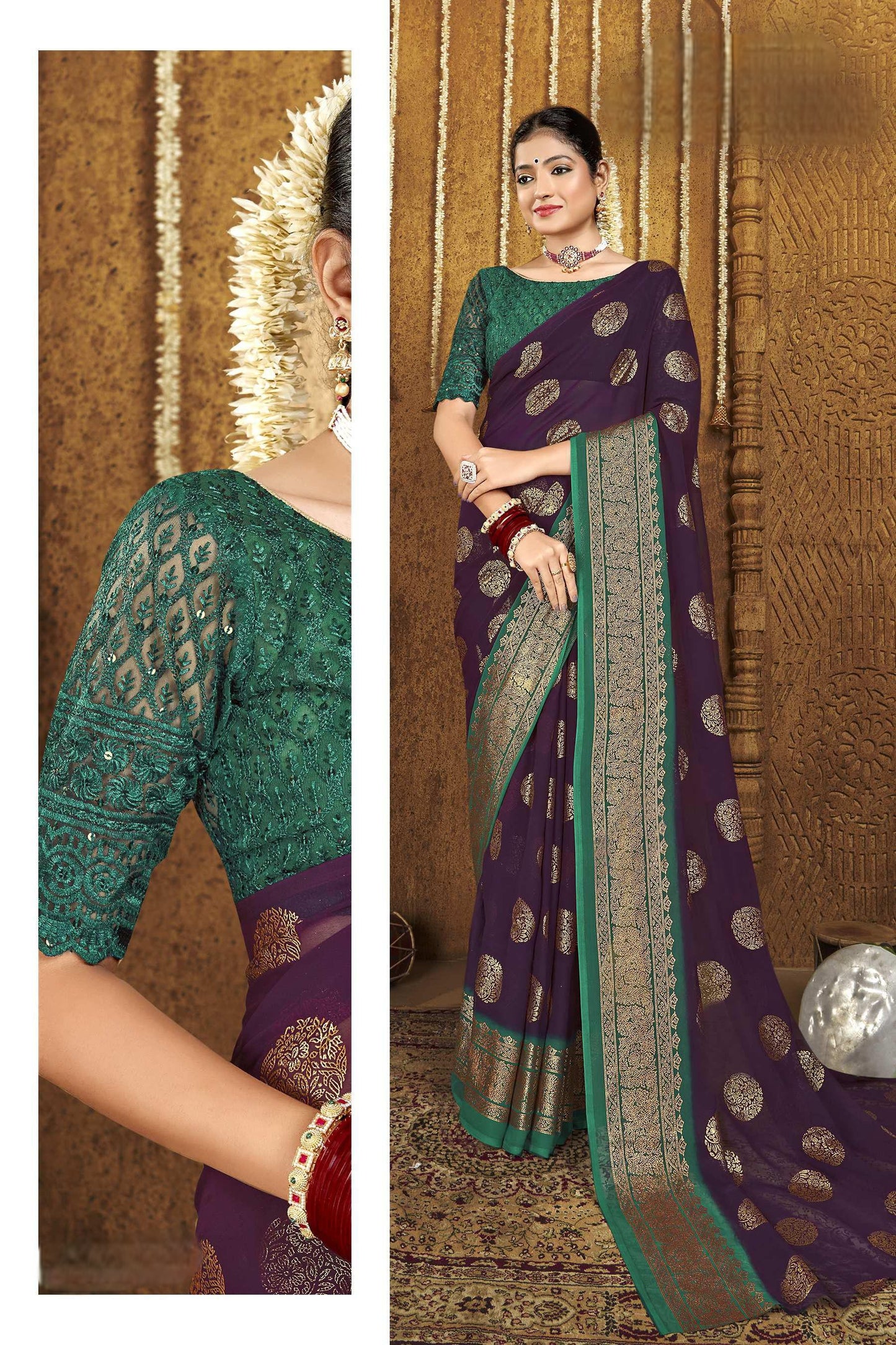 Omkara Multicolor Georgette with Padding Concept (8 Colours Available).