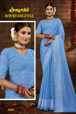 Bavari Simmer Chiffon Saree with Best Selling Due Drop (8 Colours).