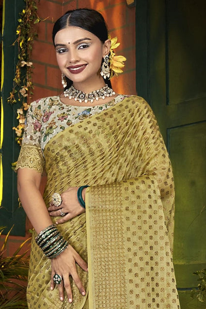 Navjivan Multicolor Fancy Satin Chiffon Saree (8 Colours Available).