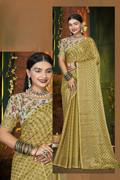 Navjivan Multicolor Fancy Satin Chiffon Saree (8 Colours Available).