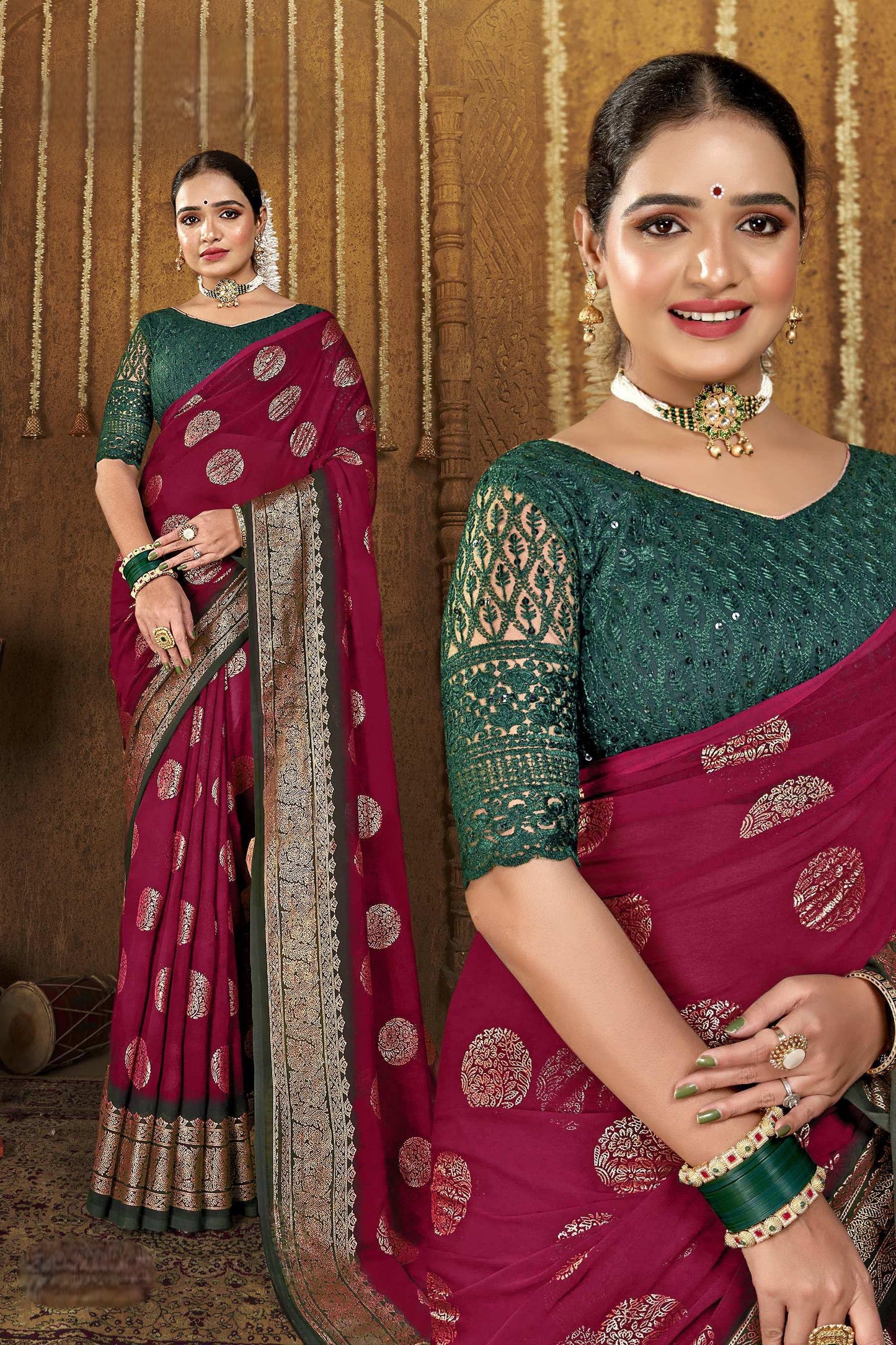 Omkara Multicolor Georgette with Padding Concept (8 Colours Available).