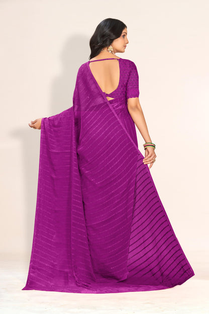 Starlight Saree in Dark Tone-to-Tone Chiffon Fabric – A Solo Elegance in Every Drape!(Solo Dark Tone to Tone Chanderi.)