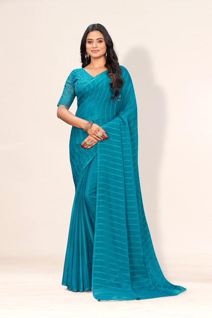 Starlight Saree in Dark Tone-to-Tone Chiffon Fabric – A Solo Elegance in Every Drape!(Solo Dark Tone to Tone Chanderi.)