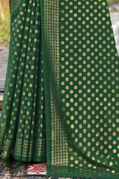 Rado Digital Gold Moss Saree with Digital Printed Blouse and Best Selling Saree Design