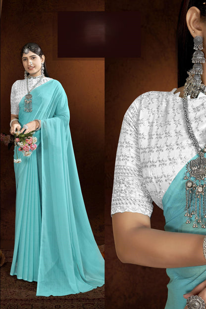 Naino Light Saree in Elegant Zomato Fabric – Grace Redefined!