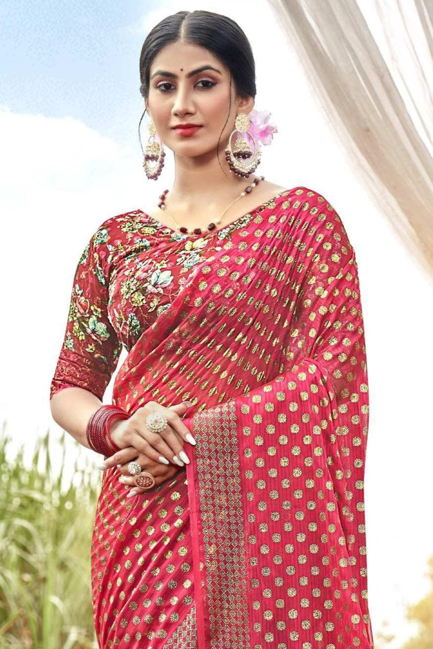 Rado Digital Gold Moss Saree with Digital Printed Blouse and Best Selling Saree Design