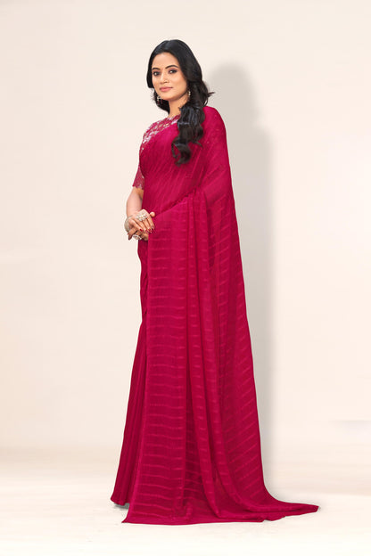 Celestial Shine Saree in Soft Chiffon Fabric – Illuminate Your Style!(Solo Dark Digital.) **