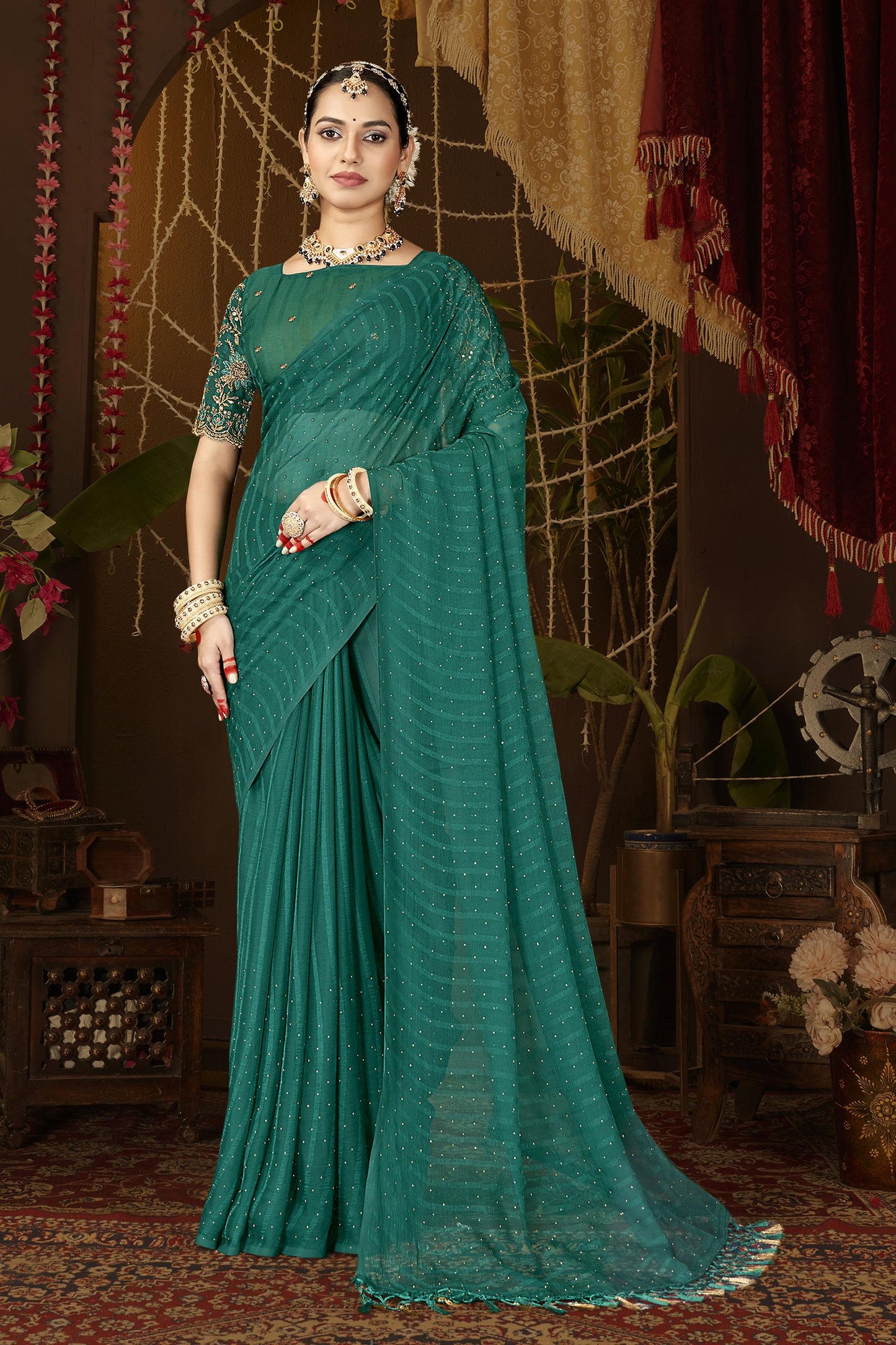 Rimzhim Game Master Saree: Crafted for Perfection.