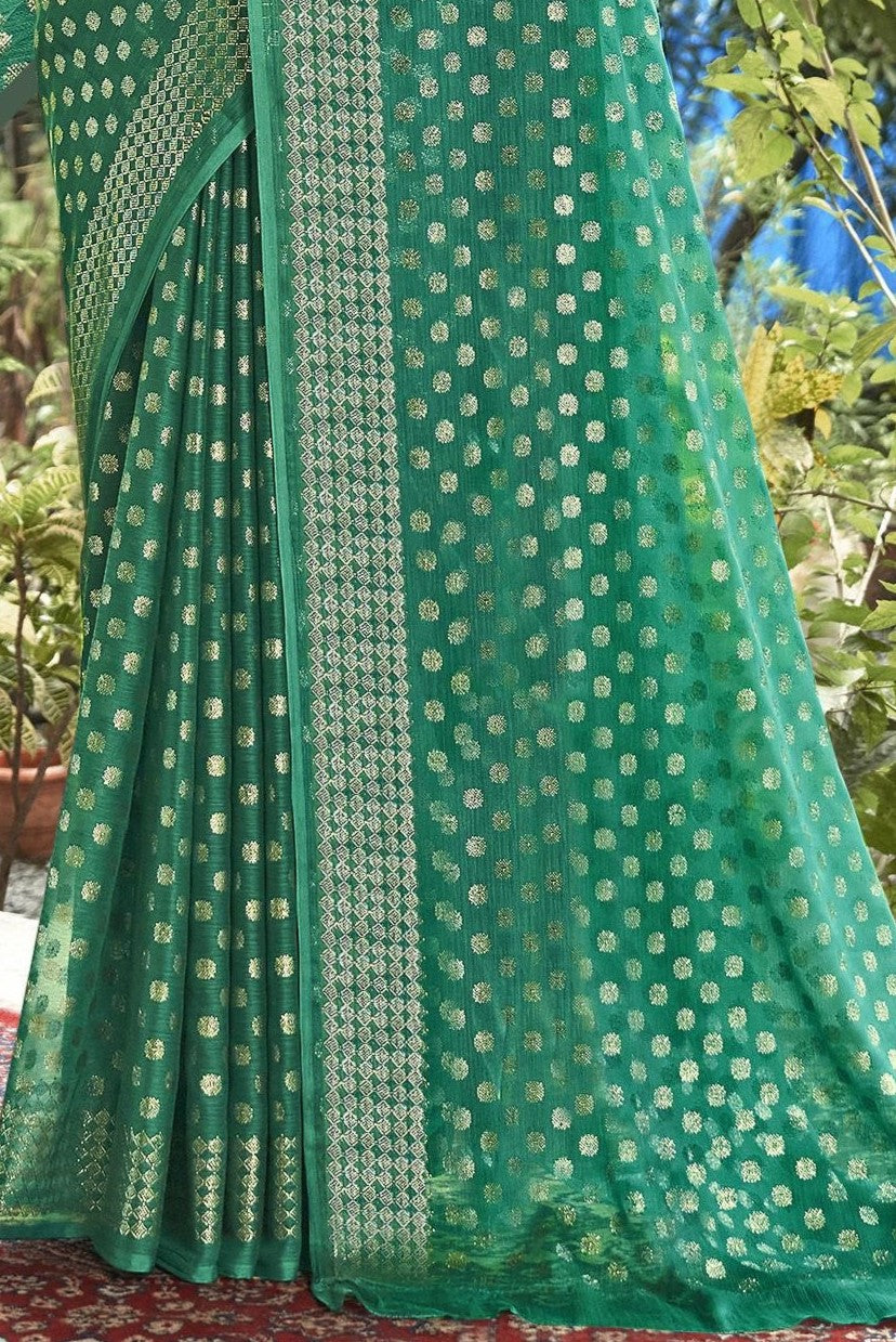 Rado Silver Digital  Moss Saree with Digital Printed Blouse and Best Selling Saree Design.