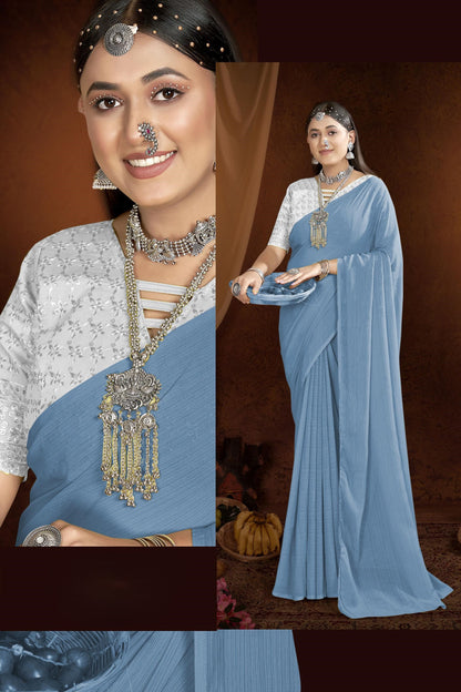 Naino Light Saree in Elegant Zomato Fabric – Grace Redefined!