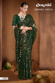 Niharika Multicolor Chiffon Saree with Jhaalar