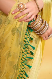 Kalash Multicolor Saree with Work Blouse and Contrast Matching (8 Colours Available).