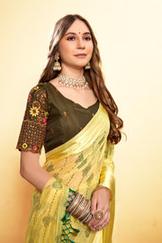 Kalash Multicolor Saree with Work Blouse and Contrast Matching (8 Colours Available).