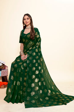 Nifty Multicolor Georgette Saree with Foil Printing