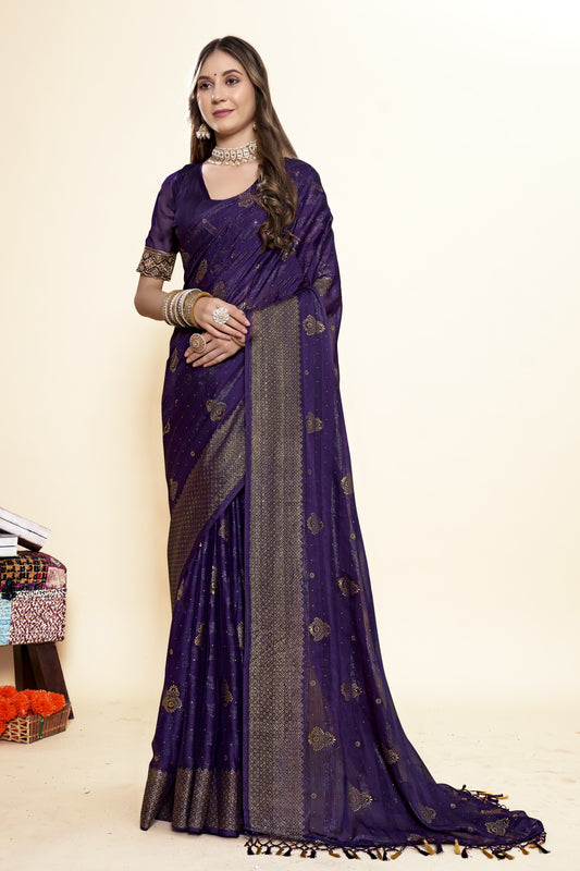 Shubhnamastu Multicolor Jari Patta Saree with Elegant Design (8 Colours Available).